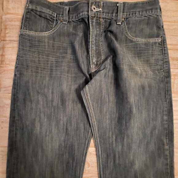 Levi's Mens 514 38 x 30 Blue Denim Dark Wash Slim Straight Leg Jeans - Picture 2 of 10